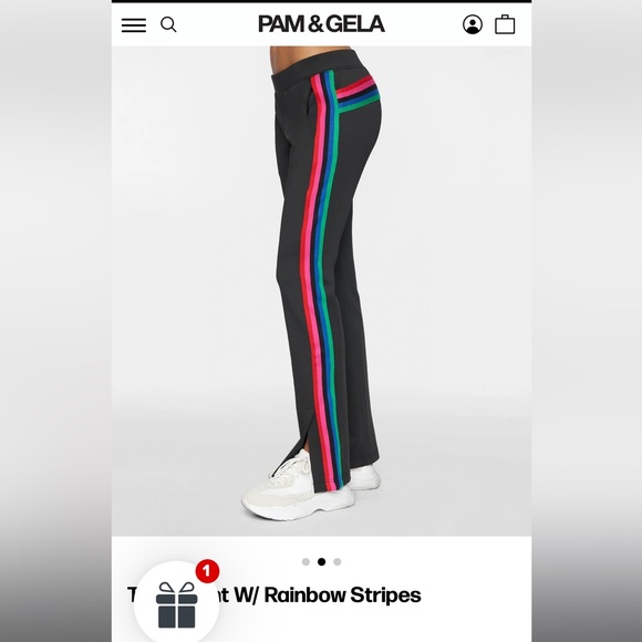 PAM & GELA rainbow stripes track pants with slit - Picture 5 of 7